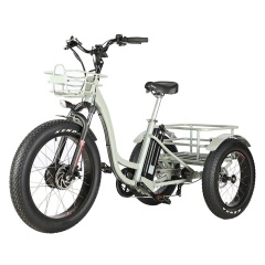 24 inches 48V 500W fat tire adult electric tricycle e trike 3 wheel bike bicycle electric with basket