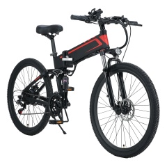 21 Speed Folding Mountain Electric Bike 26 Inches Electric Bicycle With 48V 350W Motor 10.4Ah Hidden Battery Foldable Ebike