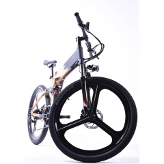 OEM Two-Tone Paint 3 Spoke Magnesium Wheel Electric Motor Bicycle 26 Inch Folding Mountain Bike Full Suspension E Bike