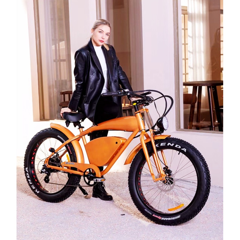 new design 48v 500w electric wide tires big wheel snow bike adult fat tire chopper bicycle beach cruiser electric bike