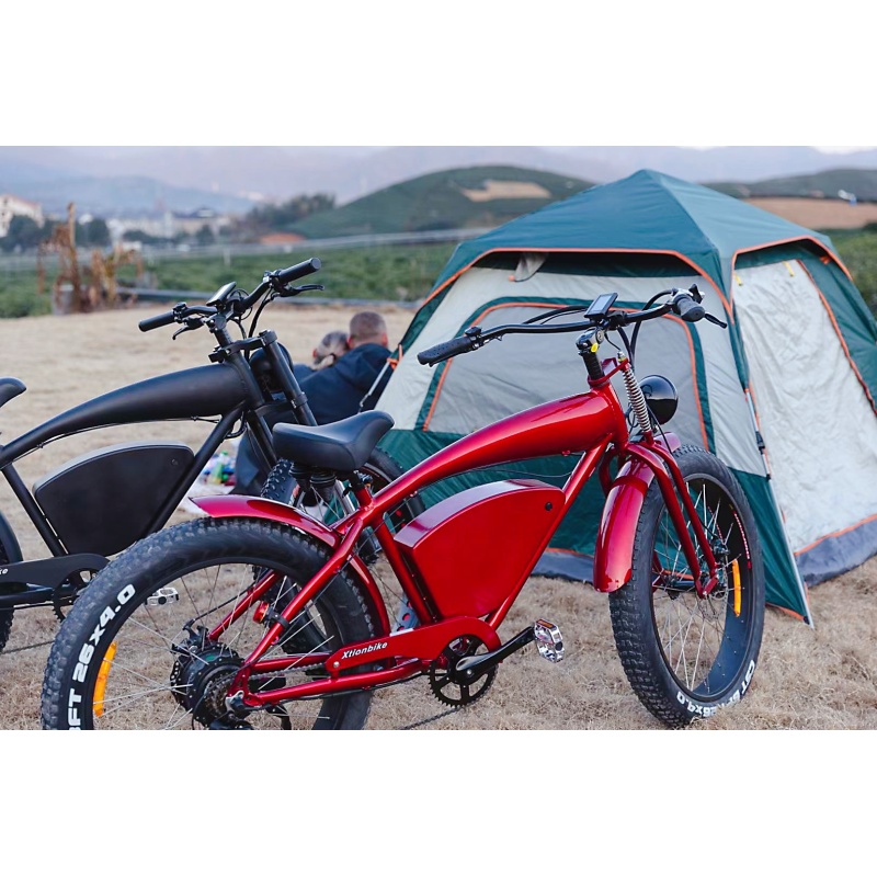 48V 500W cool fat tire electric mountain bike 26inches cruiser electric bike retro vintage style