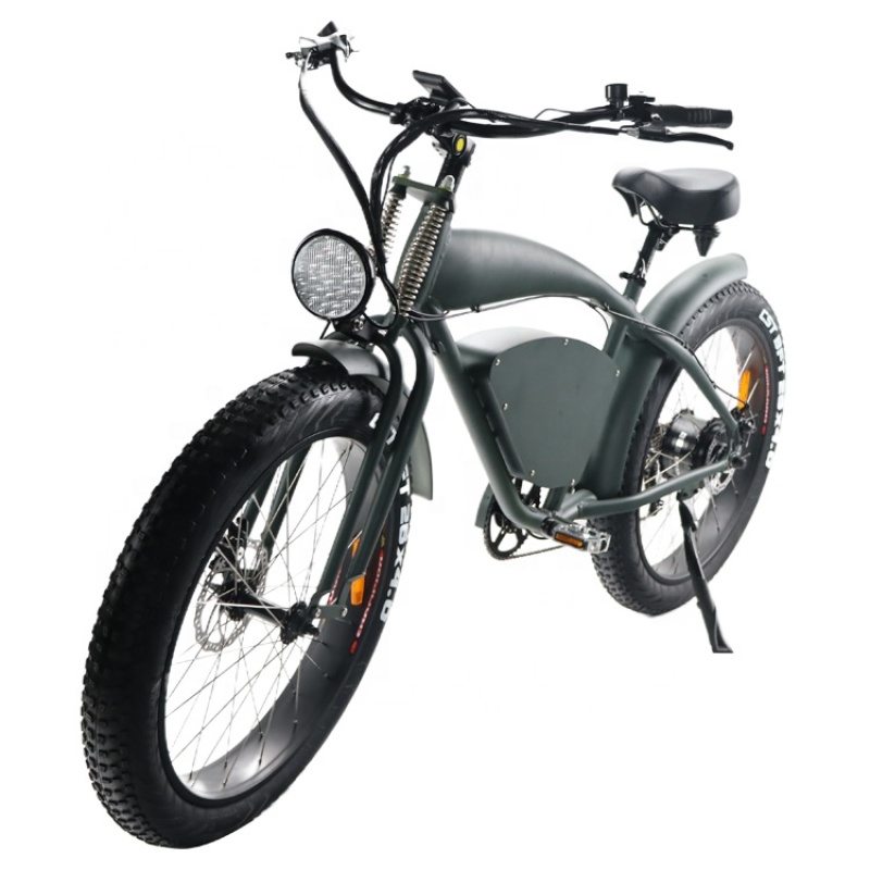 48V 500W cool fat tire electric mountain bike 26inches cruiser electric bike retro vintage style
