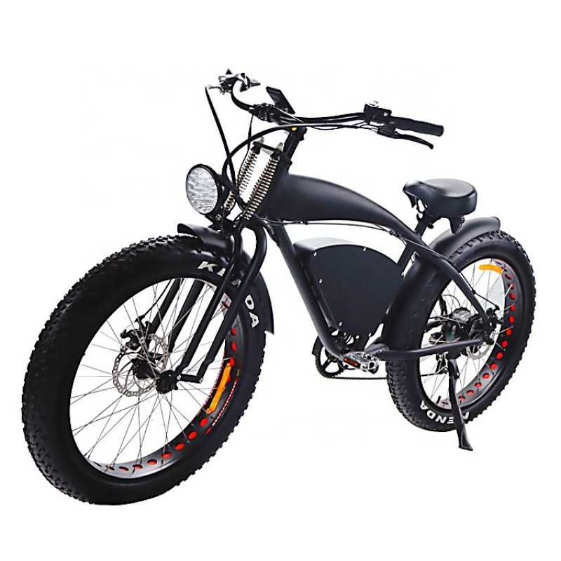 48V 500W cool fat tire electric mountain bike 26inches cruiser electric bike retro vintage style