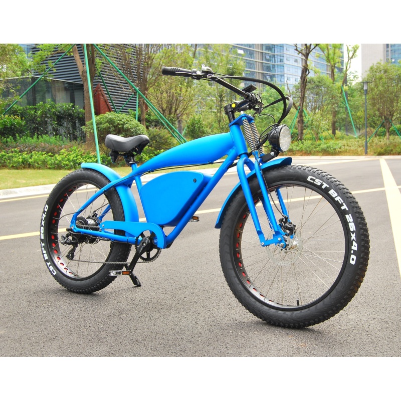 48V 500W cool fat tire electric mountain bike 26inches cruiser electric bike retro vintage style
