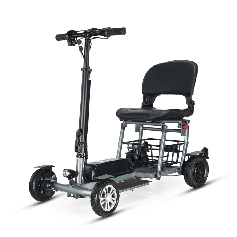 36V 300W Foldable Electric Mobility Scooter 4 Wheel Light Weight Elderly-friendly Reverse Button 500W Motor Power Front Brake