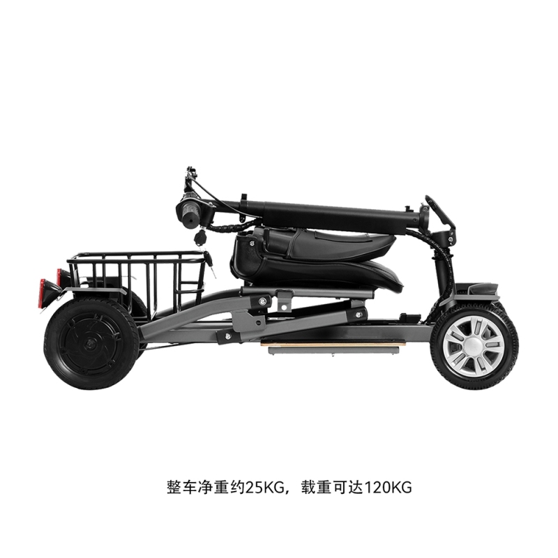 36V 300W Foldable Electric Mobility Scooter 4 Wheel Light Weight Elderly-friendly Reverse Button 500W Motor Power Front Brake