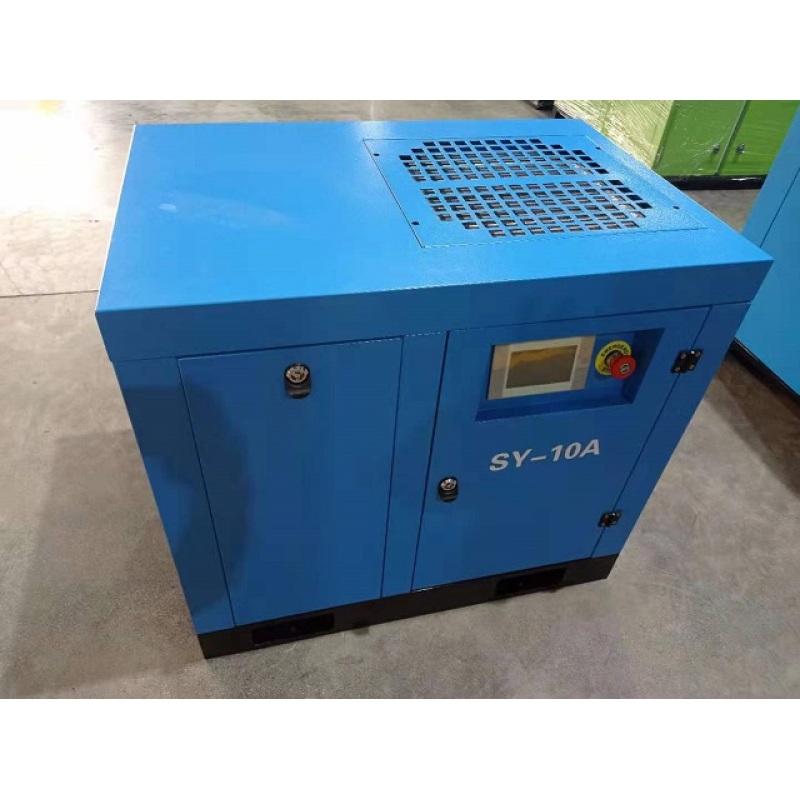 CE Approved SY-10A Single Stage Permanent Magnet Frequency Air Dryer Screw Air Compressor