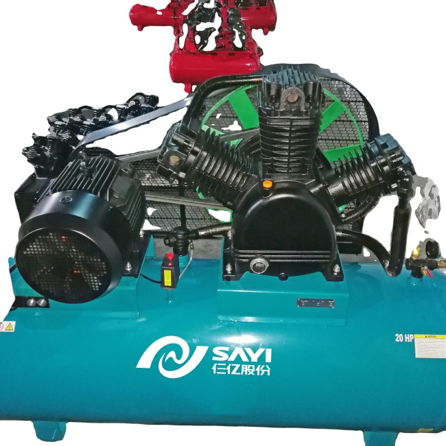 SAYI W3120 Cast Iron 3 Three Cylinder Compressor Diesel Gasoline 8 bar 20HP Piston Air Compressor 500L