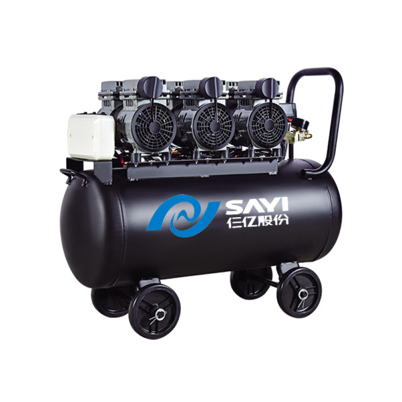 SY-600 3/65L High Quality Polyester Fiber Compressor Silent Vertical Horizontal Tank Oil Free Air Compressor