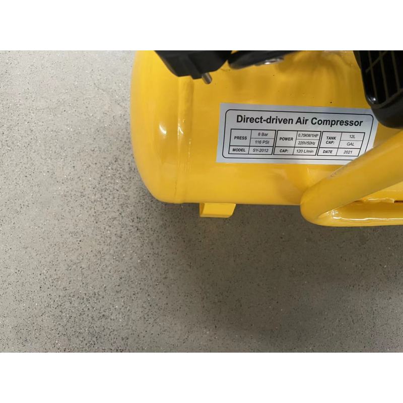 SY-2012 electric direct driven mini air compressor 220V 12L tank 1 HP CE certificate