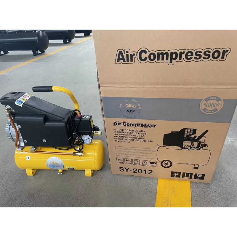 SY-2012 electric direct driven mini air compressor 220V 12L tank 1 HP CE certificate