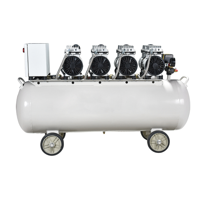SY600 4/120L Oilless Copper Aluminum Wires Motor Mute Compressor Oil Free Movable Air Compressor