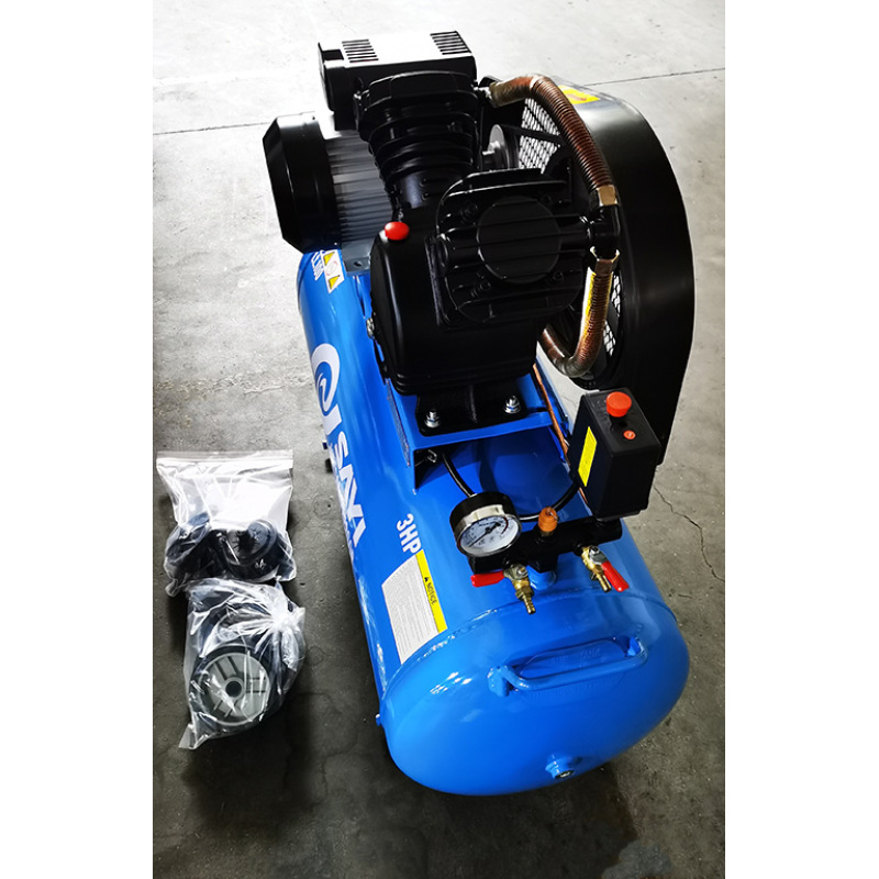 SAYI V2065 Cast Iron Two Cylinder Compressor Head 8 bar 3HP Piston Air Compressor 100L