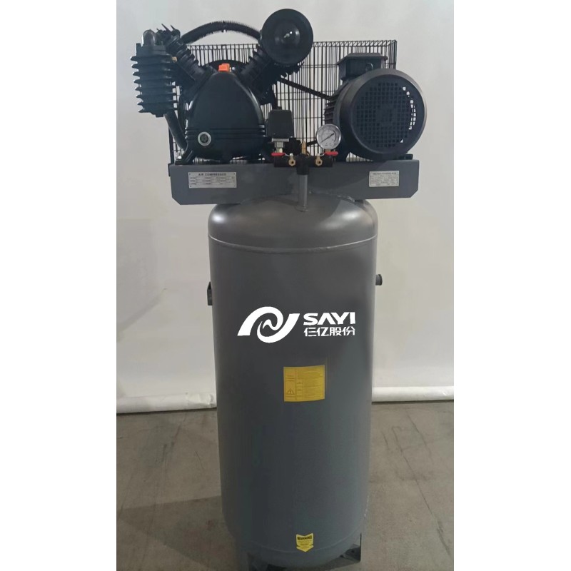 Sayiair V2080t CE Two Stage 5HP 12bar Cast Iron High Pressure Reciprocated Air Compressor with ASME Vertical Tank 230L