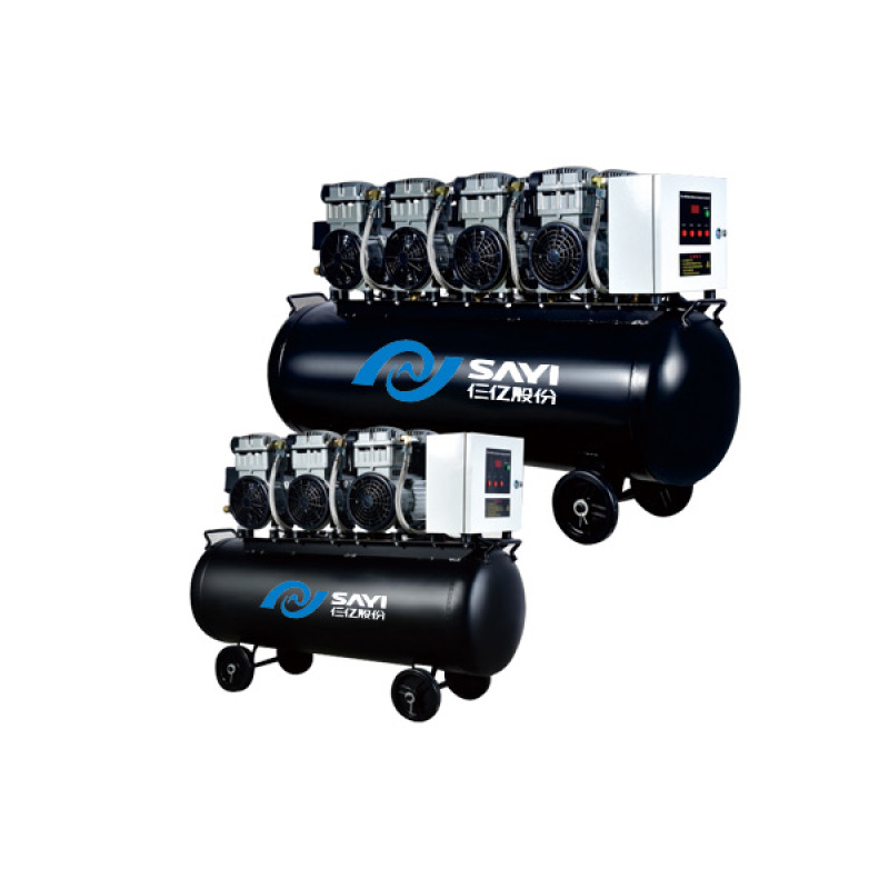 SY1200 3/140L Piston Dental Movable Oil-Less Mute Oil Free Air Compressor with CE Approved