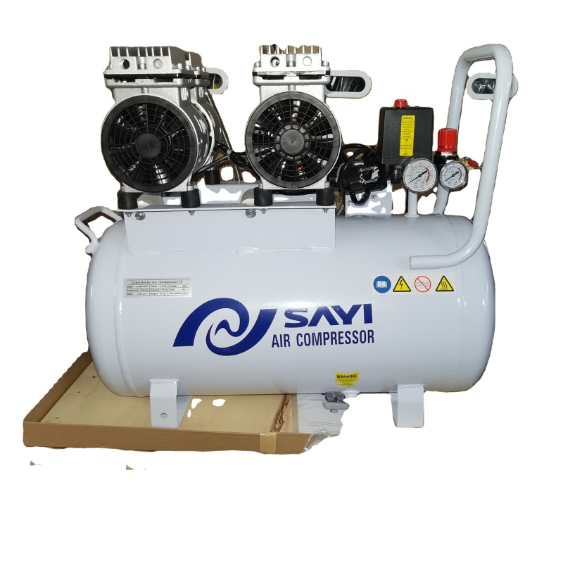Professional Supplier 1100W Vertical Horizontal Copper Wire Engine Oil-Free Mute Air Compressor 50L