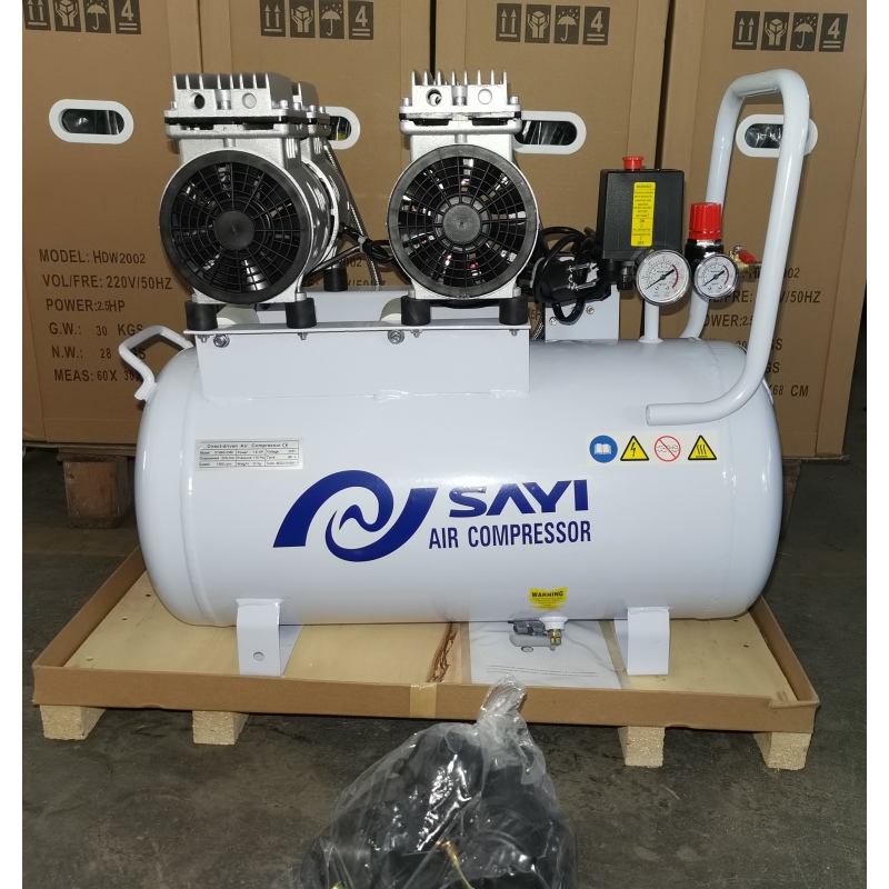 Professional Supplier 1100W Vertical Horizontal Copper Wire Engine Oil-Free Mute Air Compressor 50L