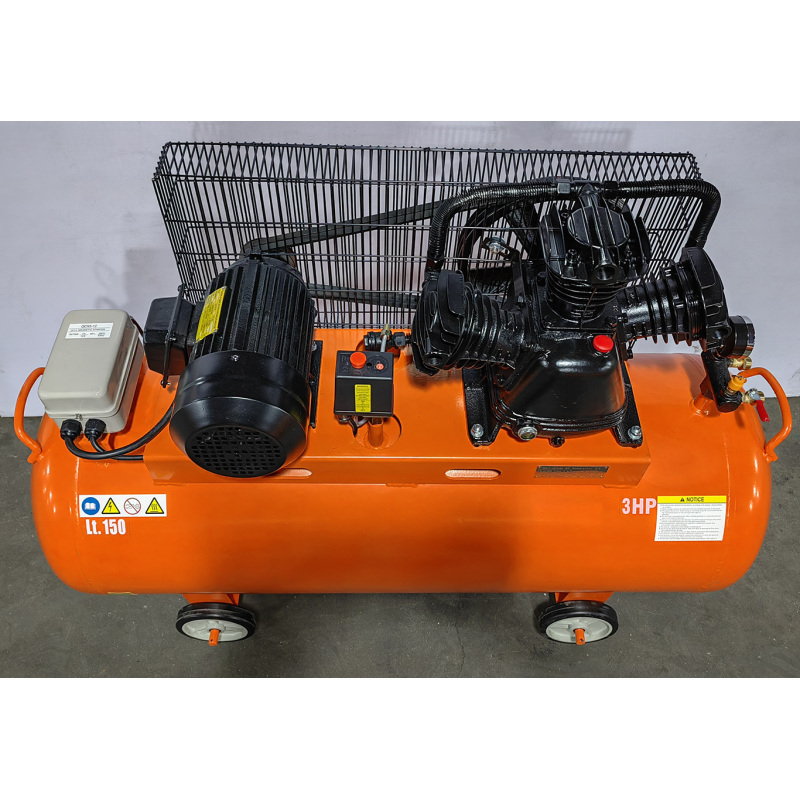 Thai Customized 3HP Three Cylinders W3065 Cast Iron Pump150 L air tank Portable Piston Air Compressor
