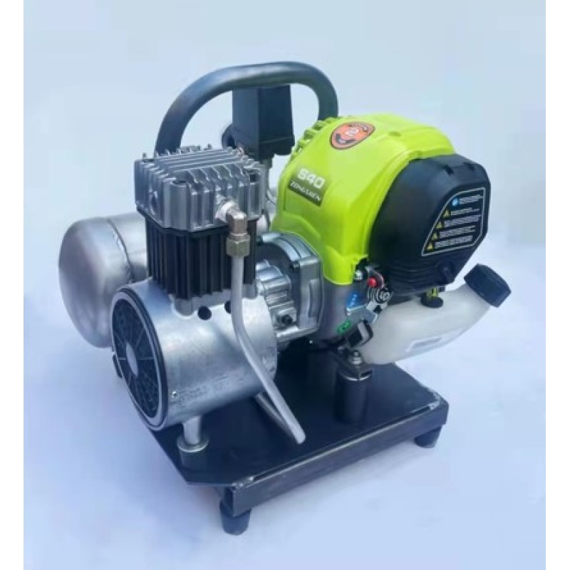 Factory Direct Selling 2HP Portable Diving Oil-Free Air Compressor with Gasoline Engine Stainless Air Tank 7L