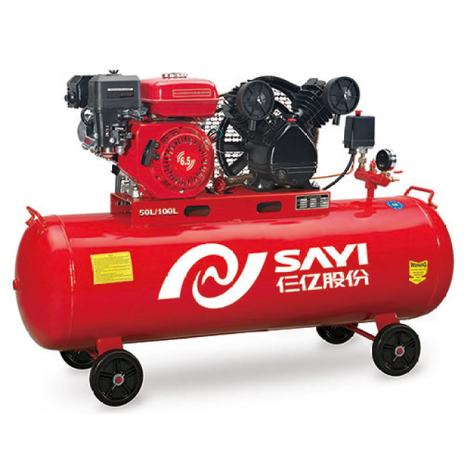 Gasoline Air Compressor CE Approved Facililty Construction Iron Cast V Pump Energy Saving Industrial Machinery