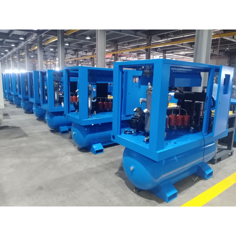 India Customized Laser Cutting SY-20HP Fixed Speed Air End IP54 Motor 16 bar 300L Air Tank All in 1 Screw Air Compressor