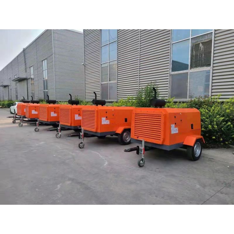 Customized Direct Driven Diesel Cumis Engine 375CFM 10bar Tier3 Mining Portable Screw Air Compressor