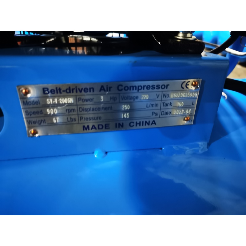 OEM SY-V2065H Two Cylinder Compressor Head 10 bar 3HP High Pressure Air Compressor 100l