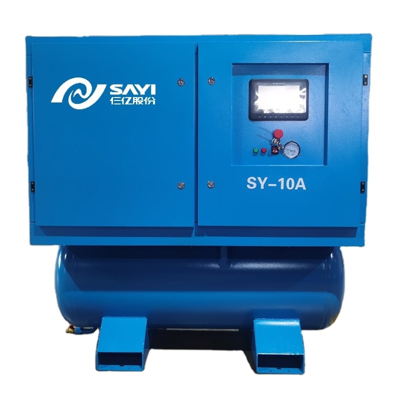 Customized Direct Selling SY-10 Fixed Speed Air End IP54 Motor 10 airbar 300L Air Tank All in 1 Screw Air Compressor