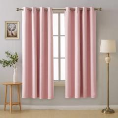 100%  Pink Energy Efficient Thermal Insulated  Curtains with 3 Pass Coating Blackout  Fabric Curtains