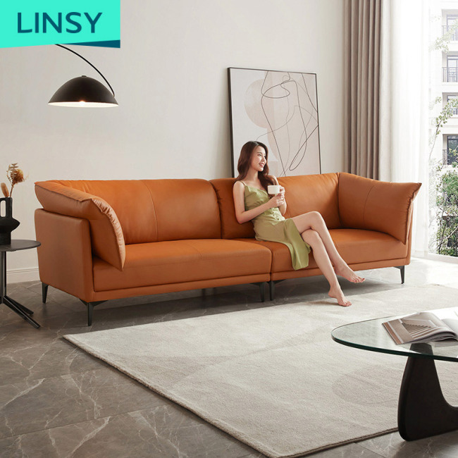 Linsy Light Luxury Modern Genuine Leather Sectional Sofa Sets For Living Room Home Furniture Sofa Tps166