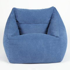 Wholesales Serenity Blue Rural Style Beanbag Chair Rest Foam Sofa For Living room