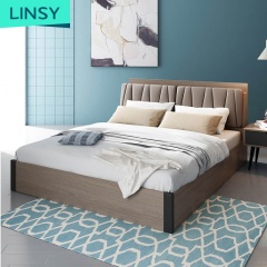 Linsy Antique Tatami Storage Beds Set Wooden Double Bed Base Models Frame For Bedroom Furniture With Headboard LS059A2