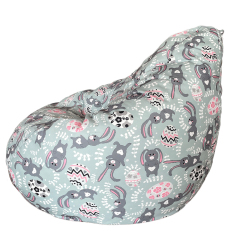 Rabbit Printed Teardrop Beanbag Sofa Chair Adult Seat Bean Bag Cover Without Filling Indoor Teardrop Beanbags For Relaxing