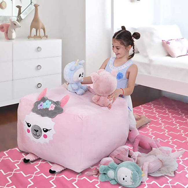 2023 Wholesale Factory Direct Animal series cute sheep shape toy soft comfortable storage kids lazy sofa bean bag for baby