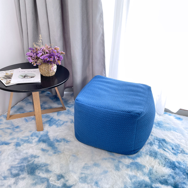 Custom Living Room Pouf and Seating Ottoman Fabric Modern stool Square Shape Ottoman