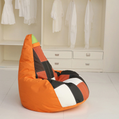 Stitching PU+Oxford cloth design Color contrast Beanbag Sofa Customized Storage Sitting  Bean Bag Chair Outdoor Cover