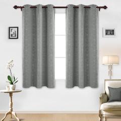 Darkening Thermal Insulated  Grommet Panels Sliver Diamond Foil Printing  Curtains