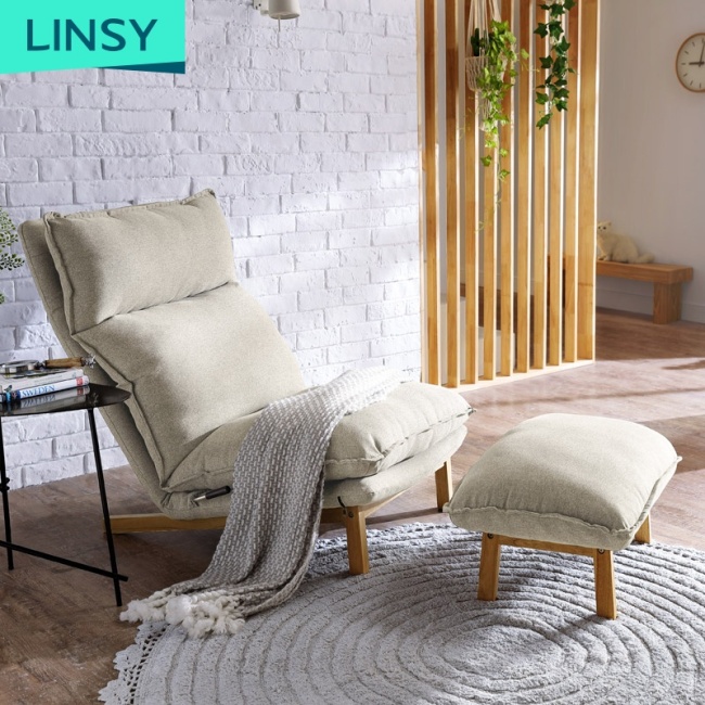 Linsy Modern Living Room Armchair Single Leisure Lounge Sofa Chair Luxury Bedroom Wooden Designer Lounge Chair