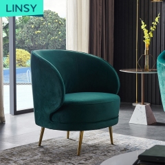 Linsy High End Living Room Nordic Velvet Fabric Sofa Chair Home Furniture 3 Seater Modern For Sofa Set JYM1849