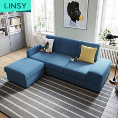 Simple modern living room three seats storage sofa bed combination small apartment furniture