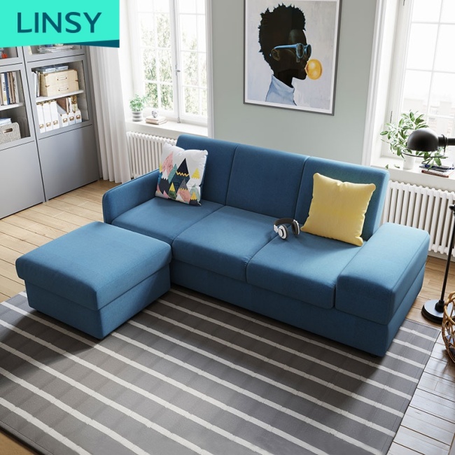 Simple modern living room three seats storage sofa bed combination small apartment furniture