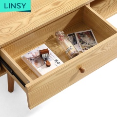 Nordic small apartment Japanese style solid wood simple TV cabinet coffee table set furniture