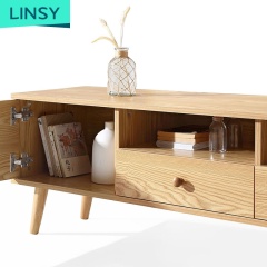 Nordic small apartment Japanese style solid wood simple TV cabinet coffee table set furniture