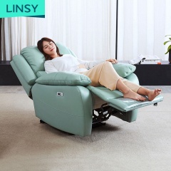 Simple Modern Living Room Multifunctional Smart Electric Recliner Single Leather Sofa Leisure Chair Genuine Leather Reclining