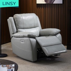 Simple Modern Living Room Multifunctional Smart Electric Recliner Single Leather Sofa Leisure Chair Genuine Leather Reclining