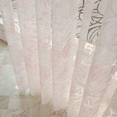 JZB-09 Sheer Curtain Fabric for Home Living Room Polyester Fabric Linen Sheer Curtain Is Embroidery 100% Polyester Flat Window