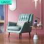 Modern living room Nordic small apartment single leather sofa chair furniture
