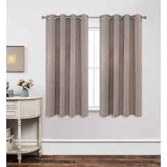 Soft 100% Blackout linen look Curtains with  Coating Ready made stock Blackout Thermal Curtains for the livingroom