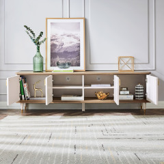 Small living room Italian light luxury TV cabinet high modern tea table furniture combination set