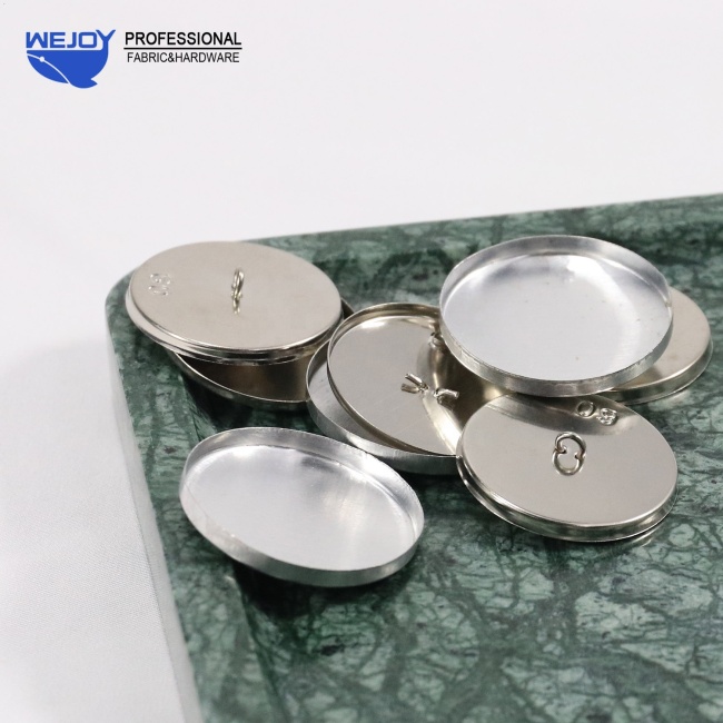 Wejoy 10mm New type flat back plane self press shell cover buttons for upholstery sofa fabric